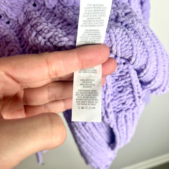 Aerie Cable Car Quarter Zip Chunky-Knit Crochet Cozycore Sweater Oversized Sz XL - Picture 4 of 5